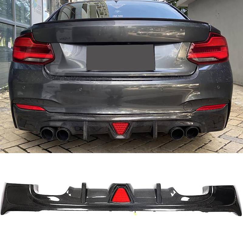 Kompatibel für BMW 2 Series F22 F23 M Sport Coupe M235i M240i 2013-2017, Auto-Heckspoiler, Stoßstangen-Diffusor, Lippensplitter-Abdeckung, Karosserie-Kit, Außenzubehör, Kohlefaser von CHYPAAK