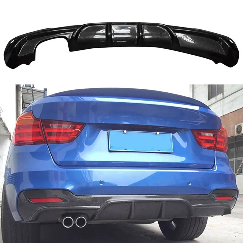 Kompatibel für BMW F34 GT M Sport 320i 328i 335i 2014-2019, Auto-Heckspoiler, Stoßstangen-Diffusor, Lippensplitter-Abdeckung, Karosserie-Kit, Außenzubehör, Kohlefaser,B von CHYPAAK