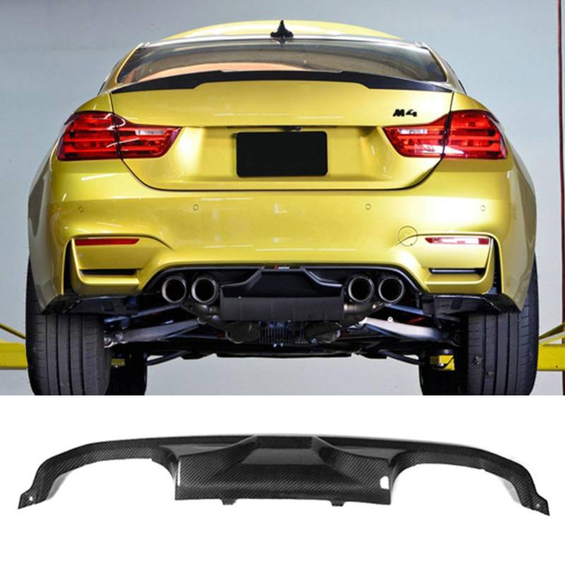 Kompatibel für BMW M3 F80 M4 F82 AK Style 2014-2018, Auto-Heckspoiler, Stoßstangen-Diffusor, Lippensplitter-Abdeckung, Karosserie-Kit, Außenzubehör, Kohlefaser,A Real Carbon von CHYPAAK