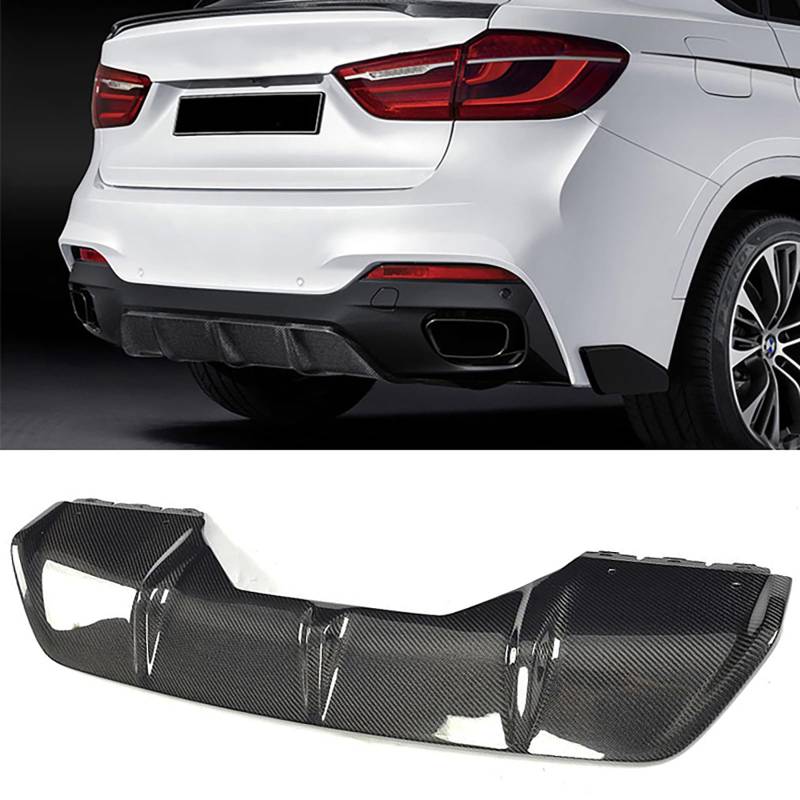 Kompatibel für BMW X6 F16 Sport 2015-2018, Auto-Heckspoiler, Stoßstangen-Diffusor, Lippensplitter-Abdeckung, Karosserie-Kit, Außenzubehör, Kohlefaser von CHYPAAK