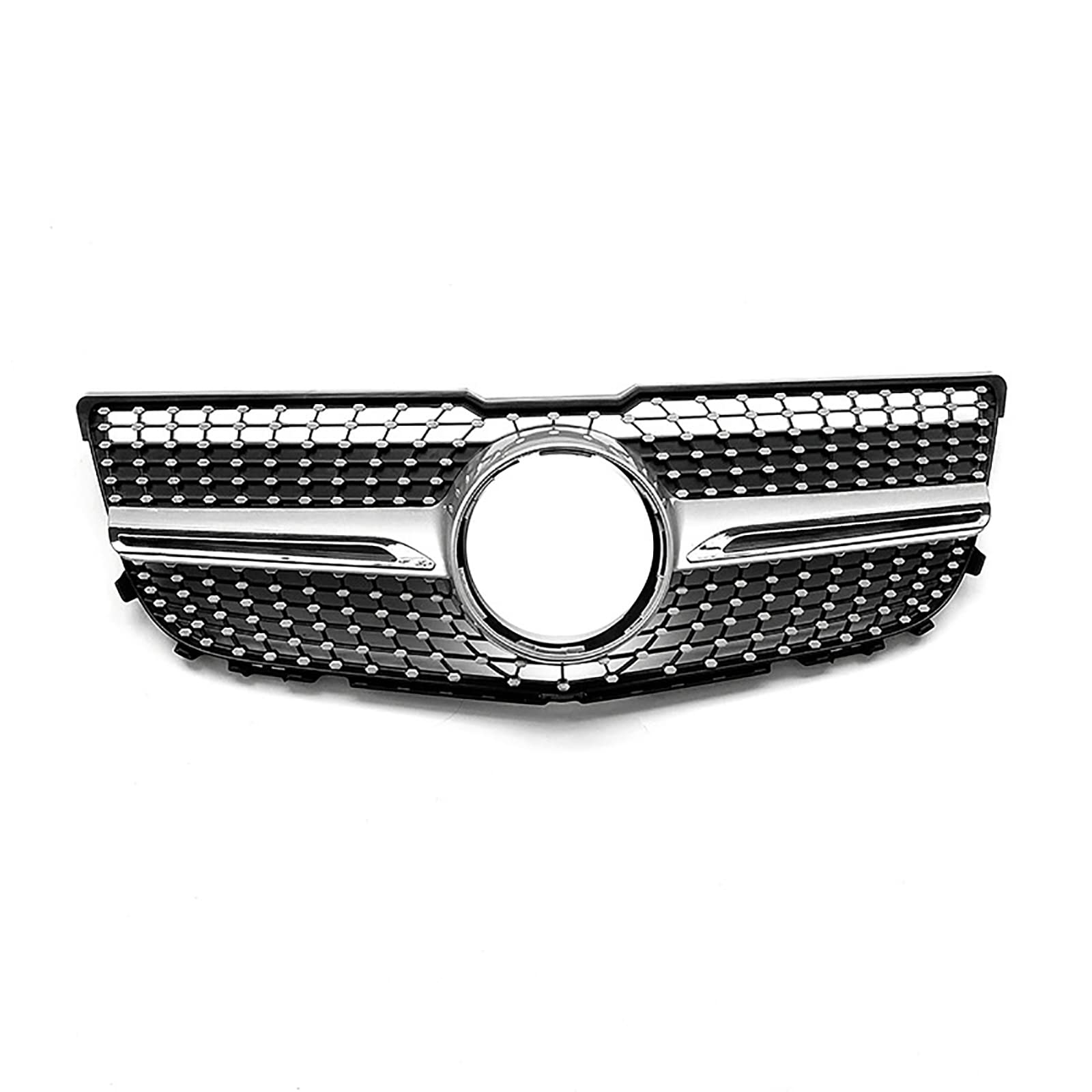 Kompatibel für Benz GLK X204 2013 2014 2015, Kühlergrill für die vordere Stoßstange des Autos, Schutzrahmen aus Renngitter, Diamant-Stil,1 silver von CHYPAAK