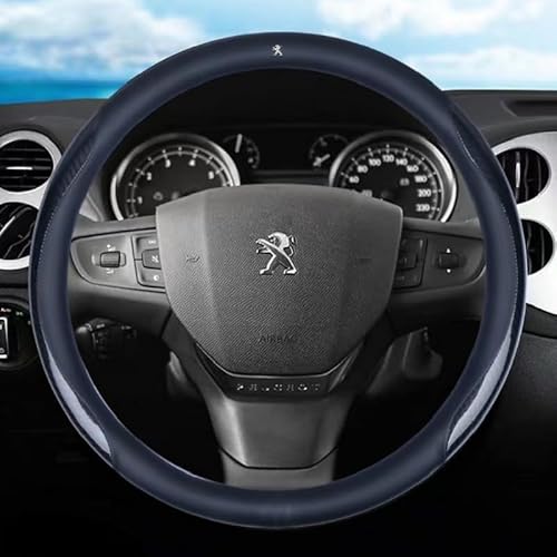 Auto Lenkradbezug für Peugeot 207 SW 2010 2011 2012 2013,Lenkradhülle Lenkrad Abdeckung Lenkradabdeckung Lenkradschoner Leder Mode Anti Rutsch Innenraum Lenkradzubehör,O Shape-Black von CIADAZ