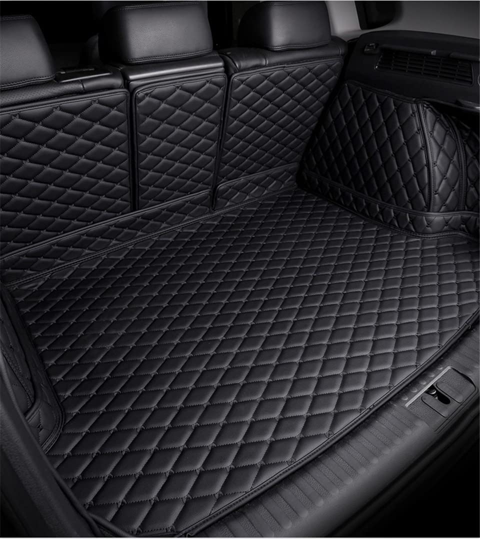 wasserdichte Kofferraumwanne Kofferraummatte Für Q7 5Seats 2006-2015 All Weather XPE Leder Custom Rear Cargo Cover Carpet Liner Heckteile Boot Gepäckpolster Staubdicht Matte(Alles schwarz) von CIATRE