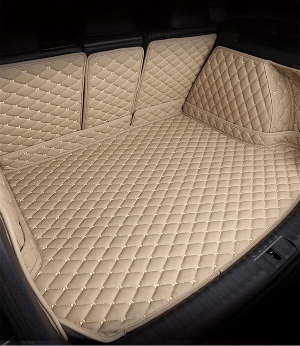 wasserdichte Kofferraumwanne Kofferraummatte Für Q7 5Seats 2006-2015 All Weather XPE Leder Custom Rear Cargo Cover Carpet Liner Heckteile Boot Gepäckpolster Staubdicht Matte(Beige) von CIATRE