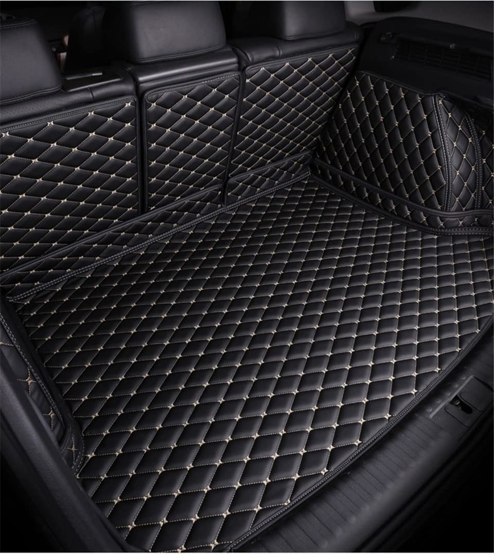 wasserdichte Kofferraumwanne Kofferraummatte Für Q7 5Seats 2006-2015 All Weather XPE Leder Custom Rear Cargo Cover Carpet Liner Heckteile Boot Gepäckpolster Staubdicht Matte(Schwarzbeige) von CIATRE