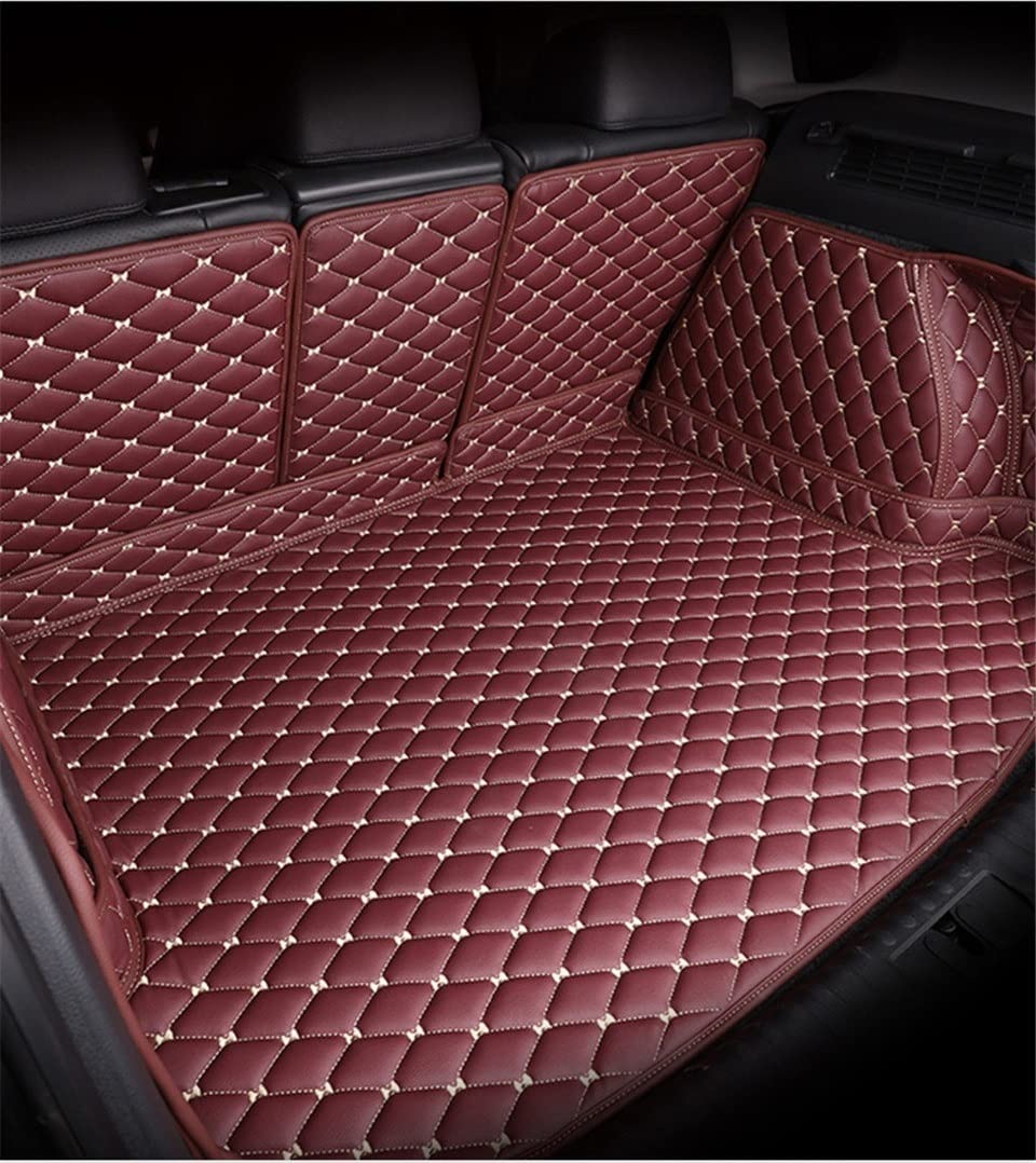 wasserdichte Kofferraumwanne Kofferraummatte Für Q7 5Seats 2006-2015 All Weather XPE Leder Custom Rear Cargo Cover Carpet Liner Heckteile Boot Gepäckpolster Staubdicht Matte(WEINROT) von CIATRE