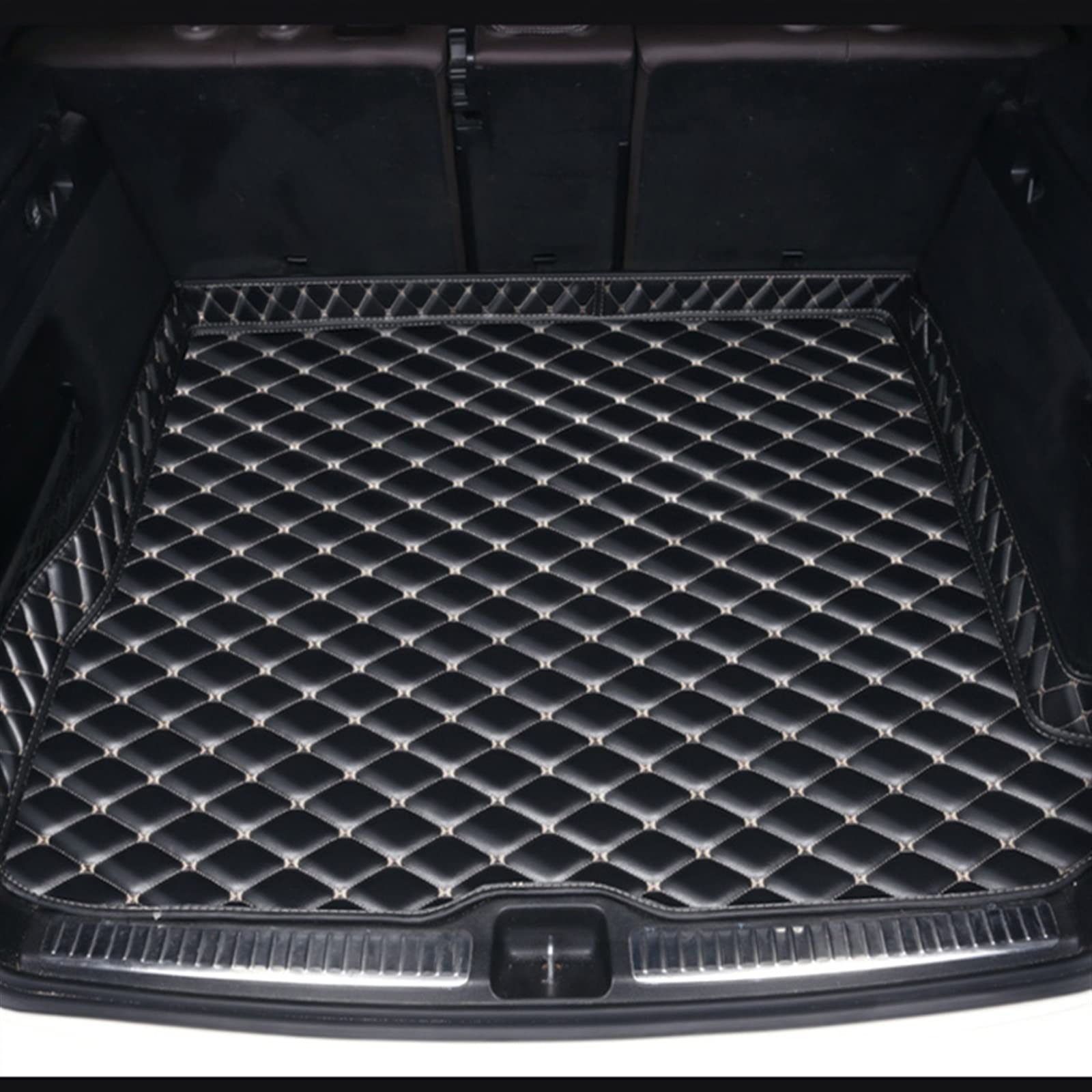 wasserdichte Kofferraumwanne Kofferraummatten Für Q7 7 Seat 2016-2022 Autozubehör Autowaren Innendetails Staubdicht Matte(Black White) von CIATRE