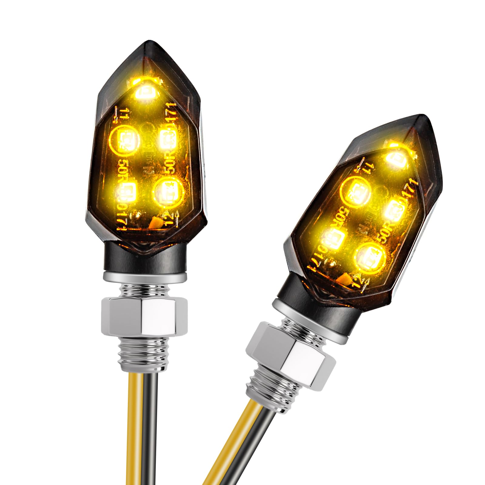 CICMOD 2 Stück Motorrad LED Blinker, Mini Blinker E geprüft Microblinker Universal Smoked LED Blinker für Scooter Quad Roller Cruiser von CICMOD