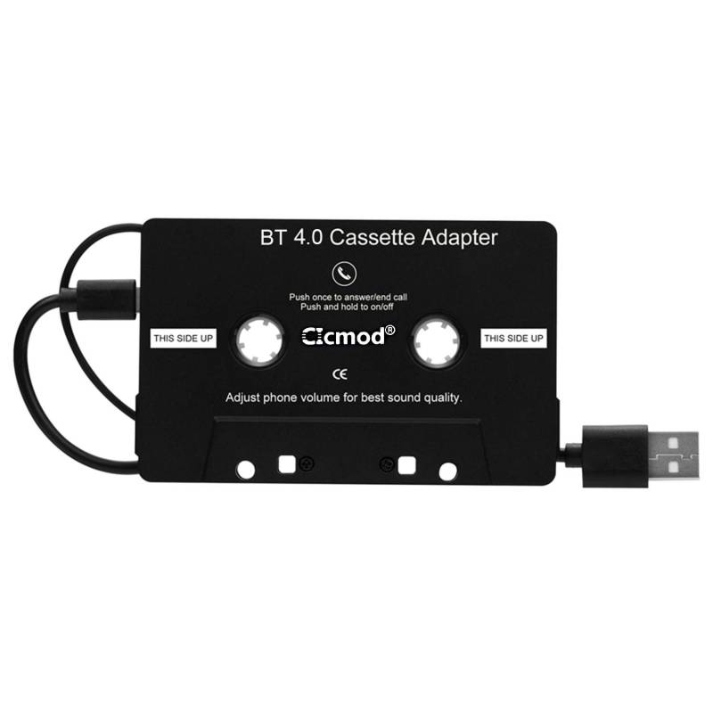 CICMOD Kassetten Adapter für Autoradio Car Tape Kassettenadapter AUX Adapter KFZ Kassenadapter Schwarz von CICMOD