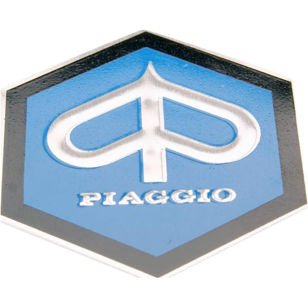 Verkleidung emblem piaggio zum kleben 6-eckig 42mm glatt für kaskade für piaggio ape, vespa gl, rally 36353 von CIF