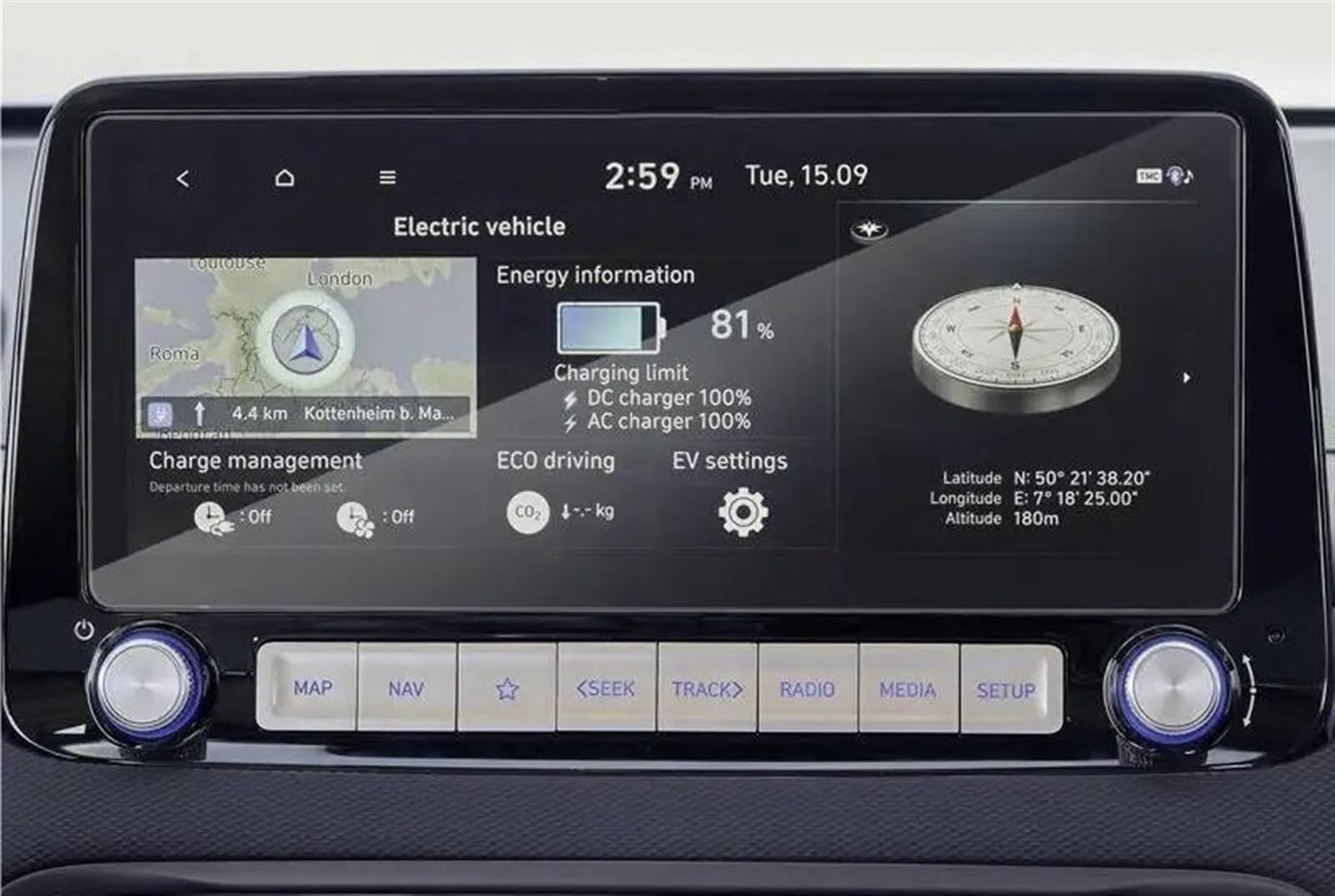 CIJFRNAKL Auto-Navigationsfilm Kompatibel Mit Hyundai Für KONA Kauai 2021 2022 Displayschutzfolie 10,25 Zoll Autoradio GPS-Navigation von CIJFRNAKL