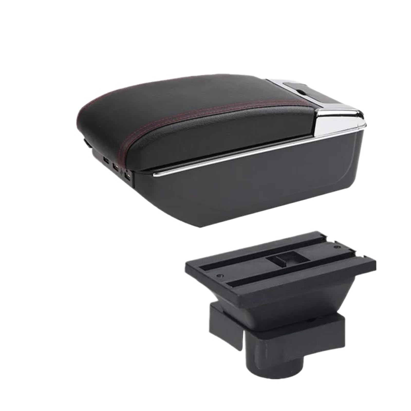 Auto Für Citroen C4 Schrägheck Armlehnenbox Auto Armlehnenbox Aufbewahrungsbox Innenraum Spezielles Nachrüst Autozubehör Zubehör(D rote Linie 7USB) von CIMIUS