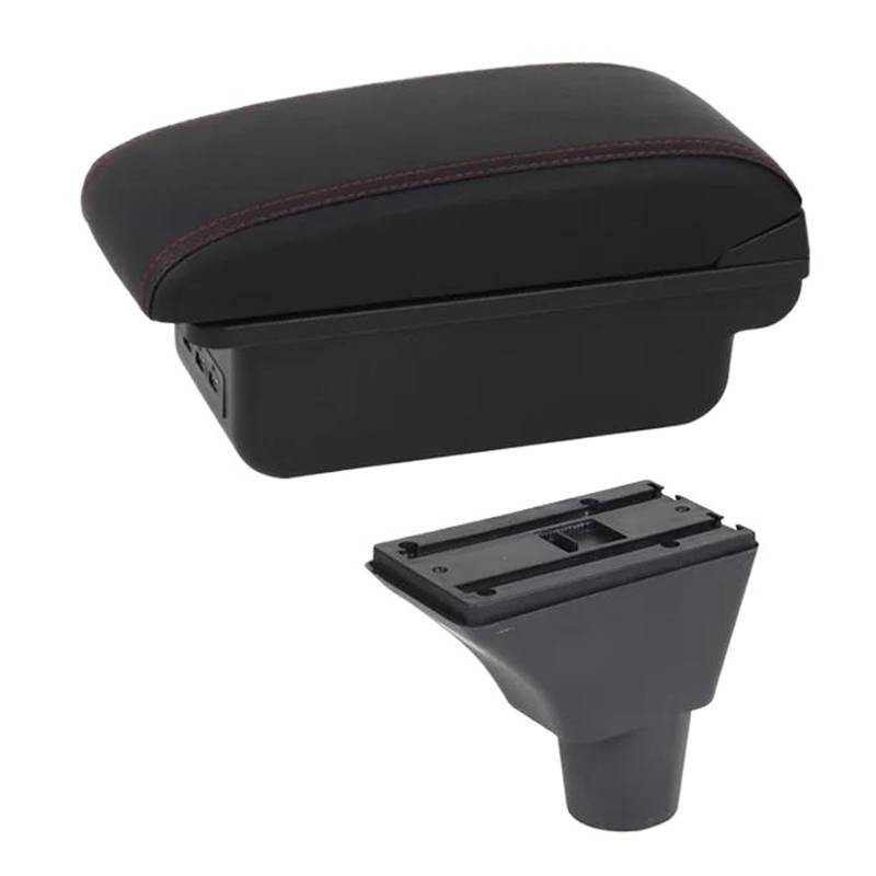 Auto Für Citroen Für Berlingo Auto Armlehnenbox Zentrale Aufbewahrungsbox Auto Styling Dekoration Mit Getränkehalter USB Zubehör Zubehör(C1 Rote Linie) von CIMIUS