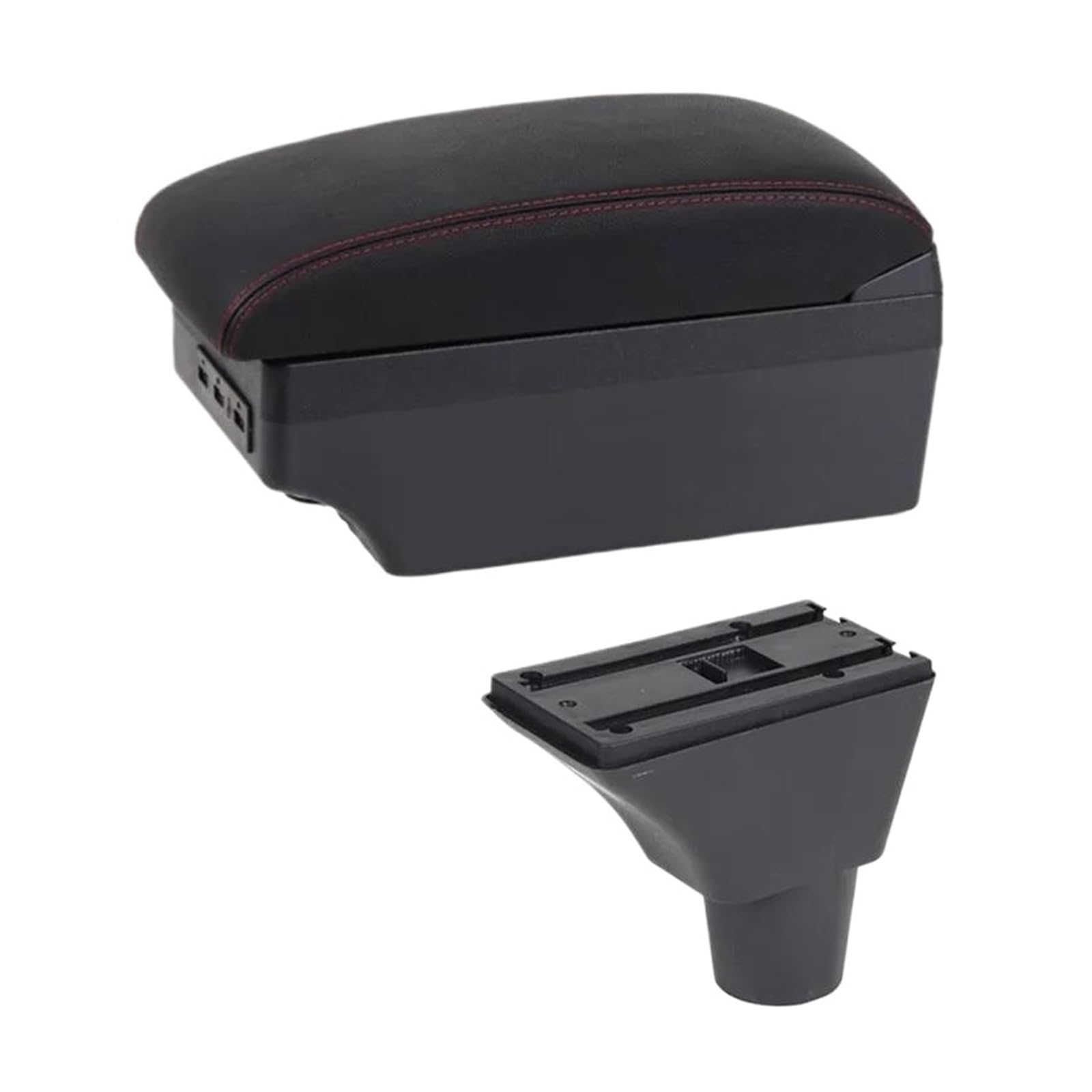 Auto Für Citroen Für Berlingo Auto Armlehnenbox Zentrale Aufbewahrungsbox Auto Styling Dekoration Mit Getränkehalter USB Zubehör Zubehör(E1 Rote Linie) von CIMIUS