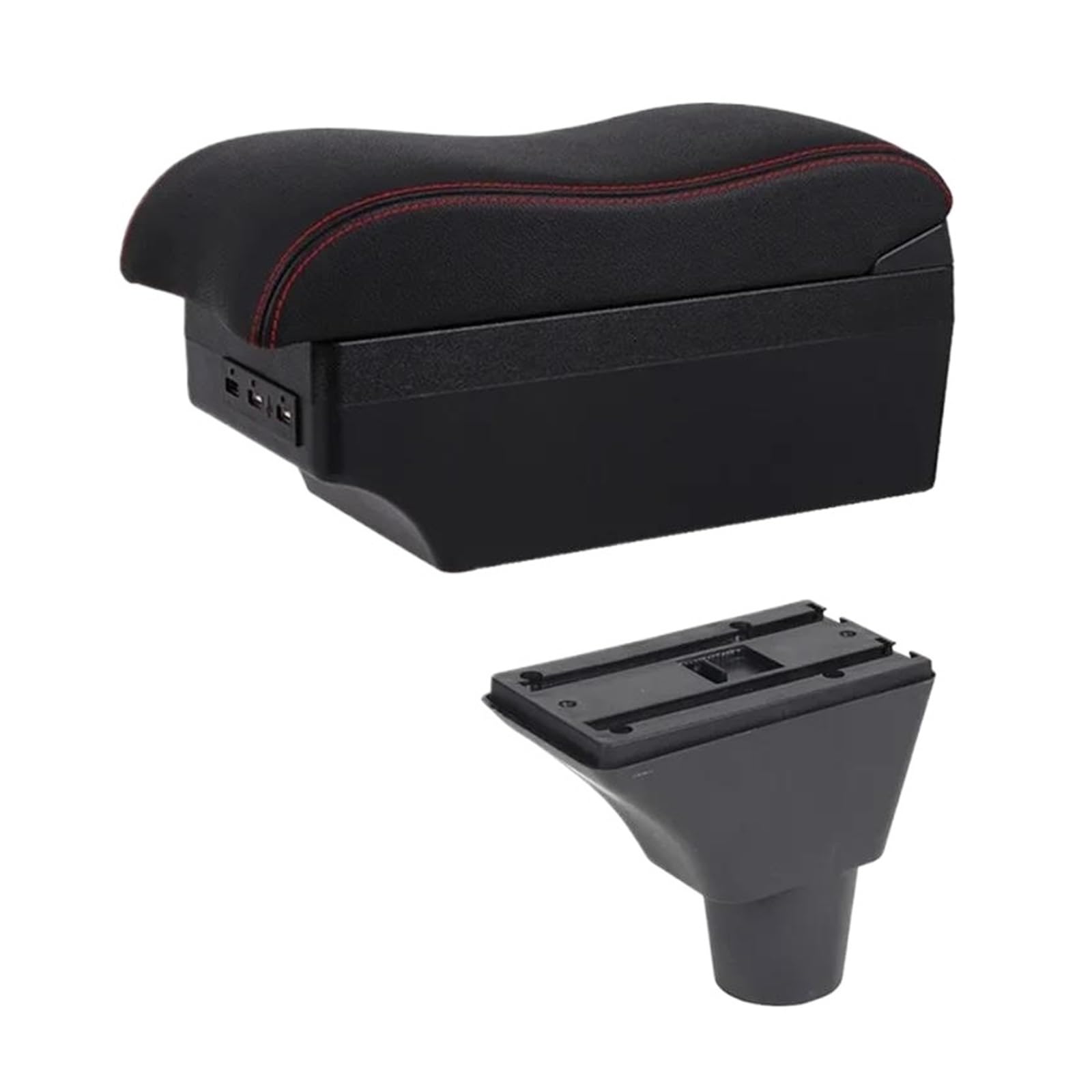 Auto Für Civic EP3 Mittelkonsole Armlehnenbox Auto Styling Dekoration Mit Getränkehalter USB Zubehör Zubehör(E2 Rote Linie) von CIMIUS