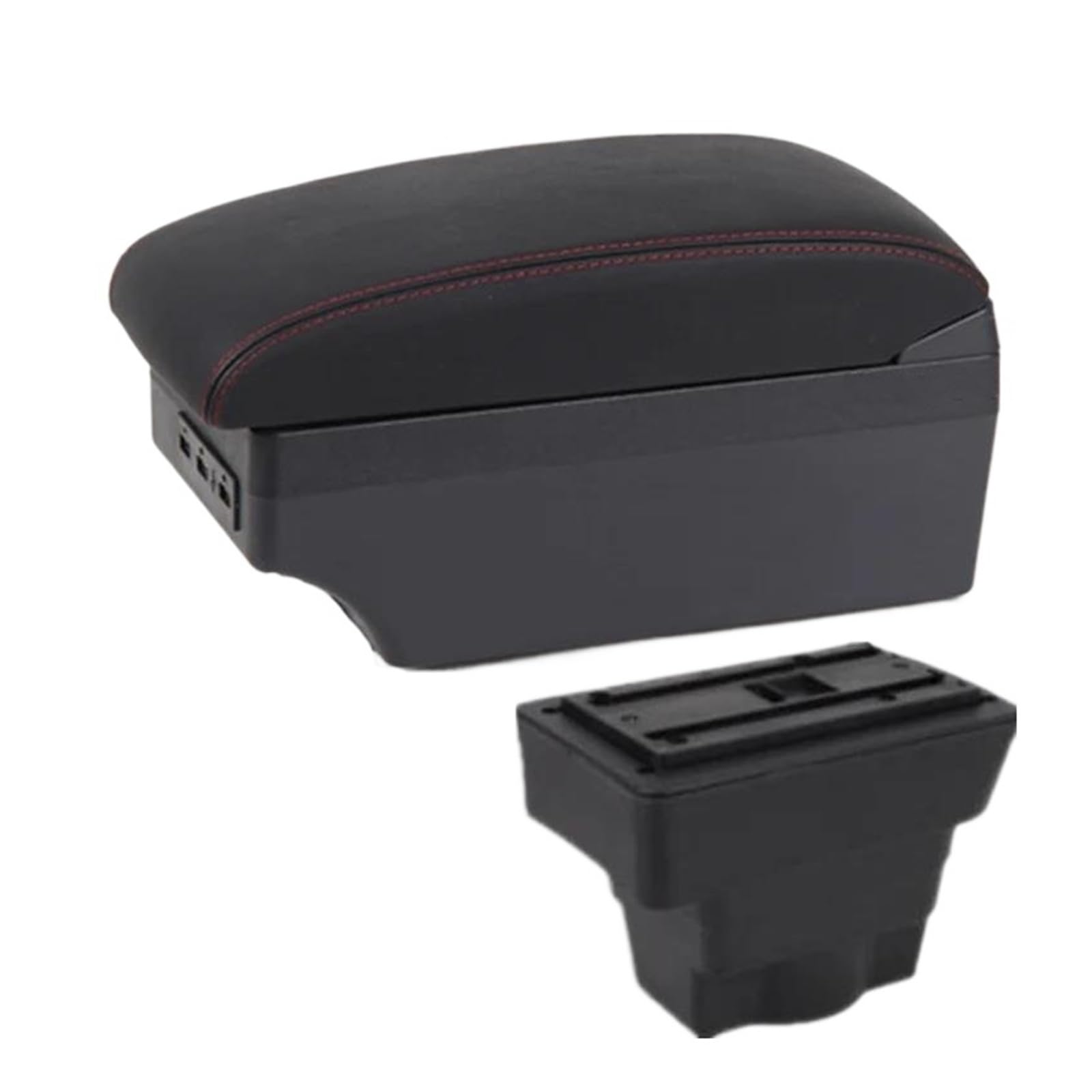 Auto Für Opel Für Astra J 2009 2010-2019 2020 Armlehnenbox Auto Mittelarmlehne Aufbewahrungsbox Modifikationszubehör Zubehör(C1 rote Linie 7USB) von CIMIUS