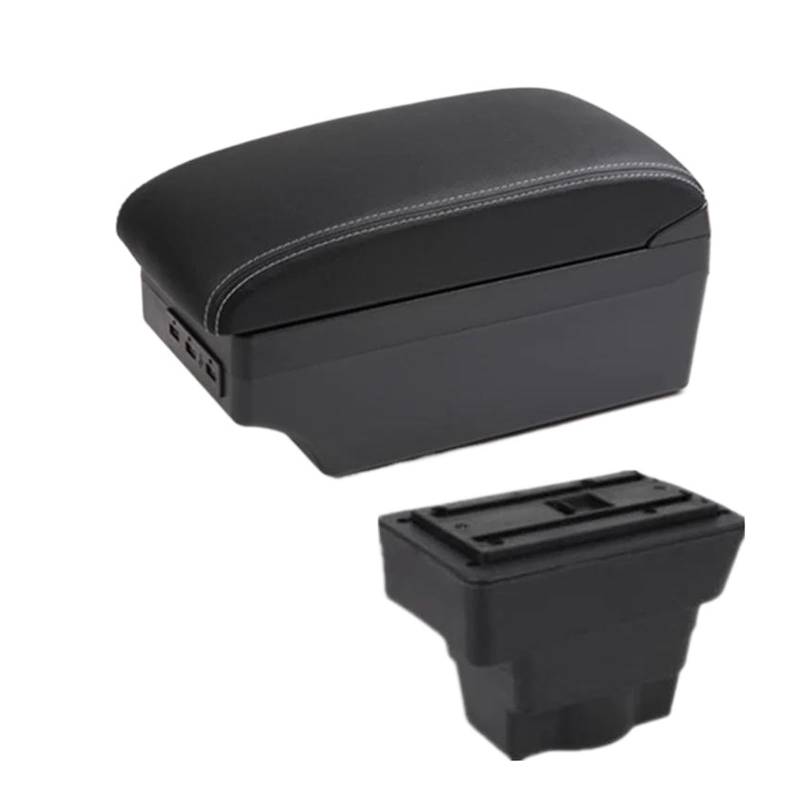 Auto Für Opel Für Astra J 2009 2010-2019 2020 Armlehnenbox Auto Mittelarmlehne Aufbewahrungsbox Modifikationszubehör Zubehör(C3 weiße Linie 7USB) von CIMIUS