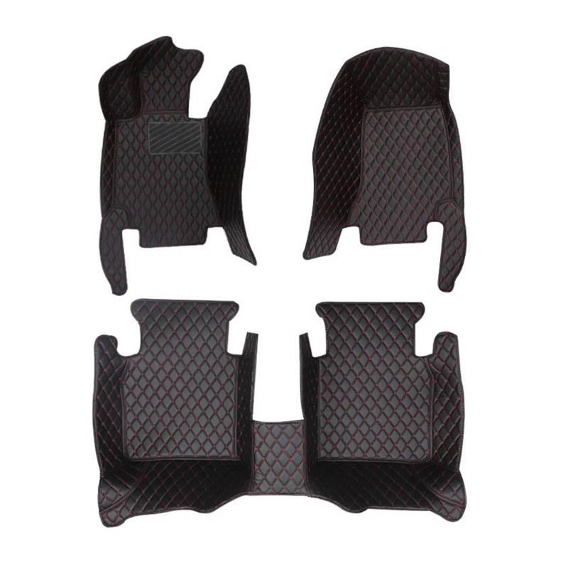 Auto-Fußmatten Auto-Fußmatte Für Mazda 5 2008 2009 2010 2011 2012 2013 Auto Innenausstattung Automatten(Komplettes Set: Schwarz, Rot) von CIMIUS