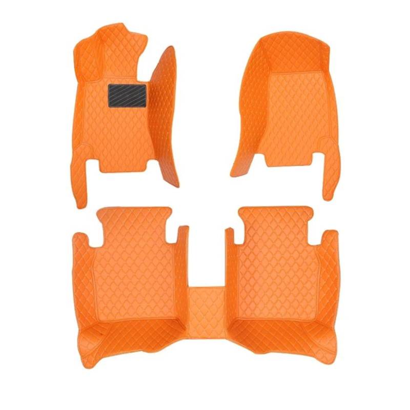 Auto-Fußmatten Auto-Fußmatte Für Mazda 5 2008 2009 2010 2011 2012 2013 Auto Innenausstattung Automatten(Komplettset-Orange) von CIMIUS