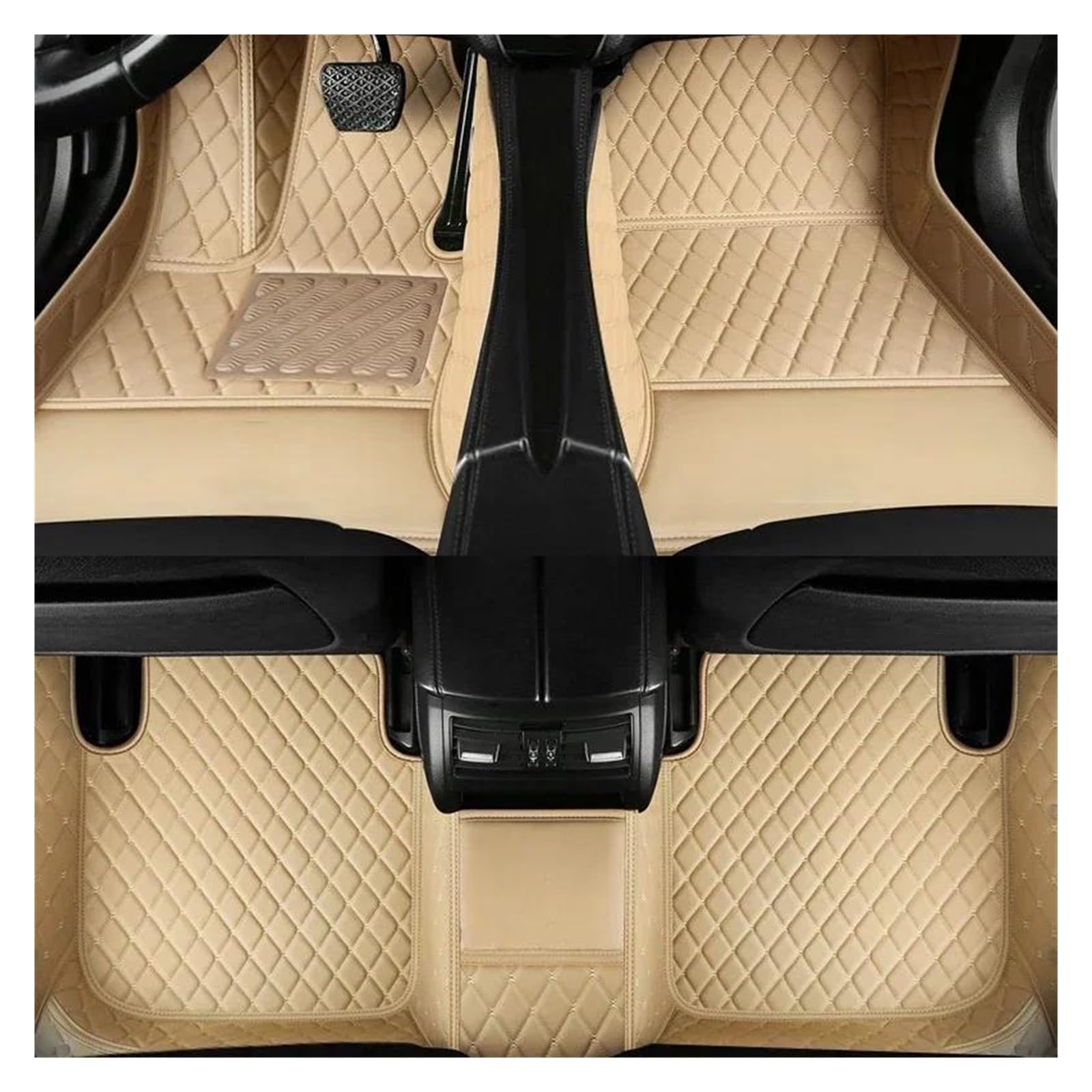 Auto-Fußmatten Autozubehör Teppich Für B&MW 4er F33 Cabrio 2014 1 Set Autofußmatten Automatten(Beige 3 STK) von CIMIUS