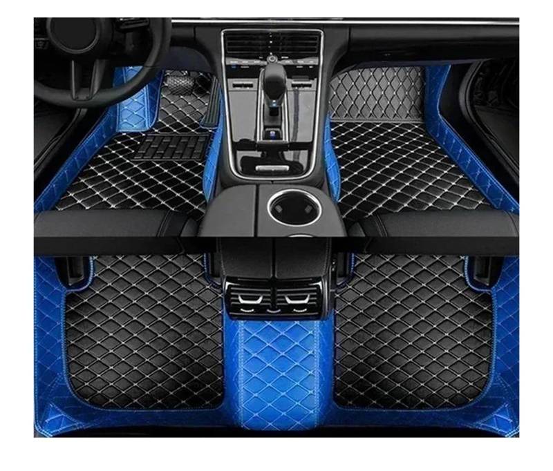 Auto-Fußmatten Farbige Autofußmatte Für Peugeot 206 2004 2005 2006 2007-2008 Autoinnenausstattung Automatten(Schwarz Blau 5 Sitz) von CIMIUS