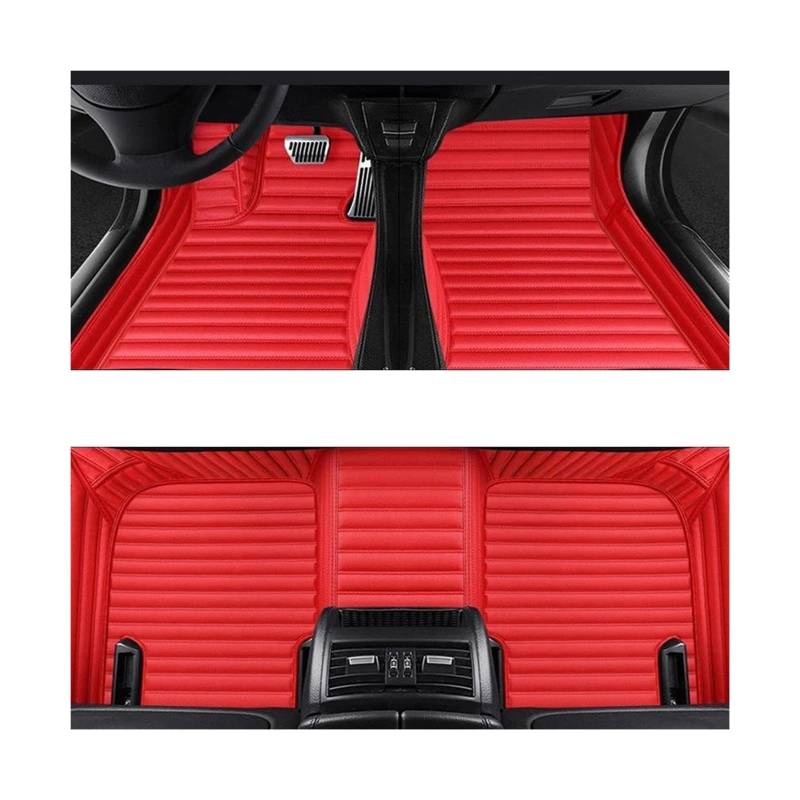 Auto-Fußmatten Für Mercedes Für Benz E W211 2003 2004 2005 2006 2007-2008 Innenausstattung Teppich Autobodenmatte Automatten(Roter 5-Sitzer) von CIMIUS