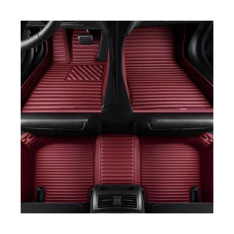 Auto-Fußmatten Für Mercedes Für Benz E W211 2003 2004 2005 2006 2007-2008 Innenausstattung Teppich Autobodenmatte Automatten(Weinroter 5-Sitzer) von CIMIUS