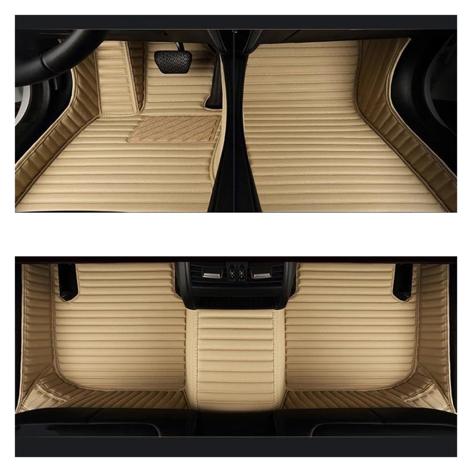 Auto-Fußmatten Innenraum Für Volvo V90 2016 2017 2018 2019 2020 2021-2022 Zubehör Teppich 1 Sitz Oder 5 Sitz Autofußmatte Automatten(Beige 5-Sitzer) von CIMIUS