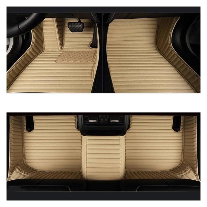 Auto-Fußmatten Innenraum Für Volvo V90 2016 2017 2018 2019 2020 2021-2022 Zubehör Teppich 1 Sitz Oder 5 Sitz Autofußmatte Automatten(Beige 5-Sitzer) von CIMIUS