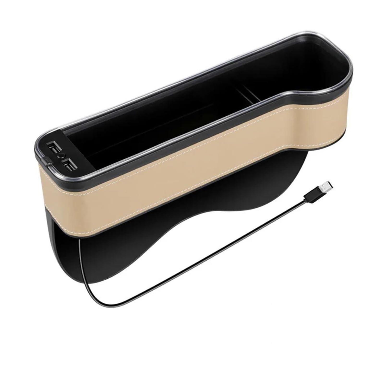 Auto Universal Aufbewahrungsbox Für Modellautos Mit USB Ladegerät Für Autositz Nahtaufbewahrung Sandwich Aufbewahrungsbox Zubehör(Beige B) von CIMIUS