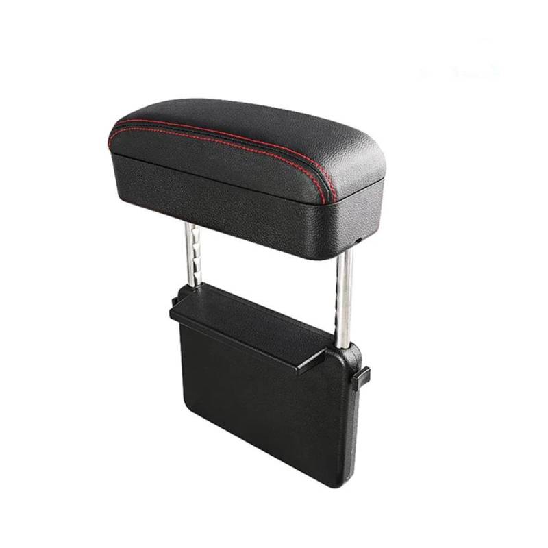 Auto Universelle Armlehnenbox Fürs Auto Ellenbogenstütze Verstellbarer Organizer Für Autositzlücken Armlehnenbox Für Armlehnenkissen Fürs Auto Zubehör(1 set Black Red) von CIMIUS