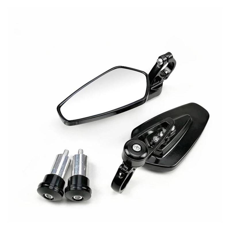 CIMIUS 7/8" 22 Mm Motorrad Lenkerend Seitenrückspiegel Universal Rückspiegel Für Motorrad Fahrradlenker Motorradspiegel-Set(Schwarz) von CIMIUS