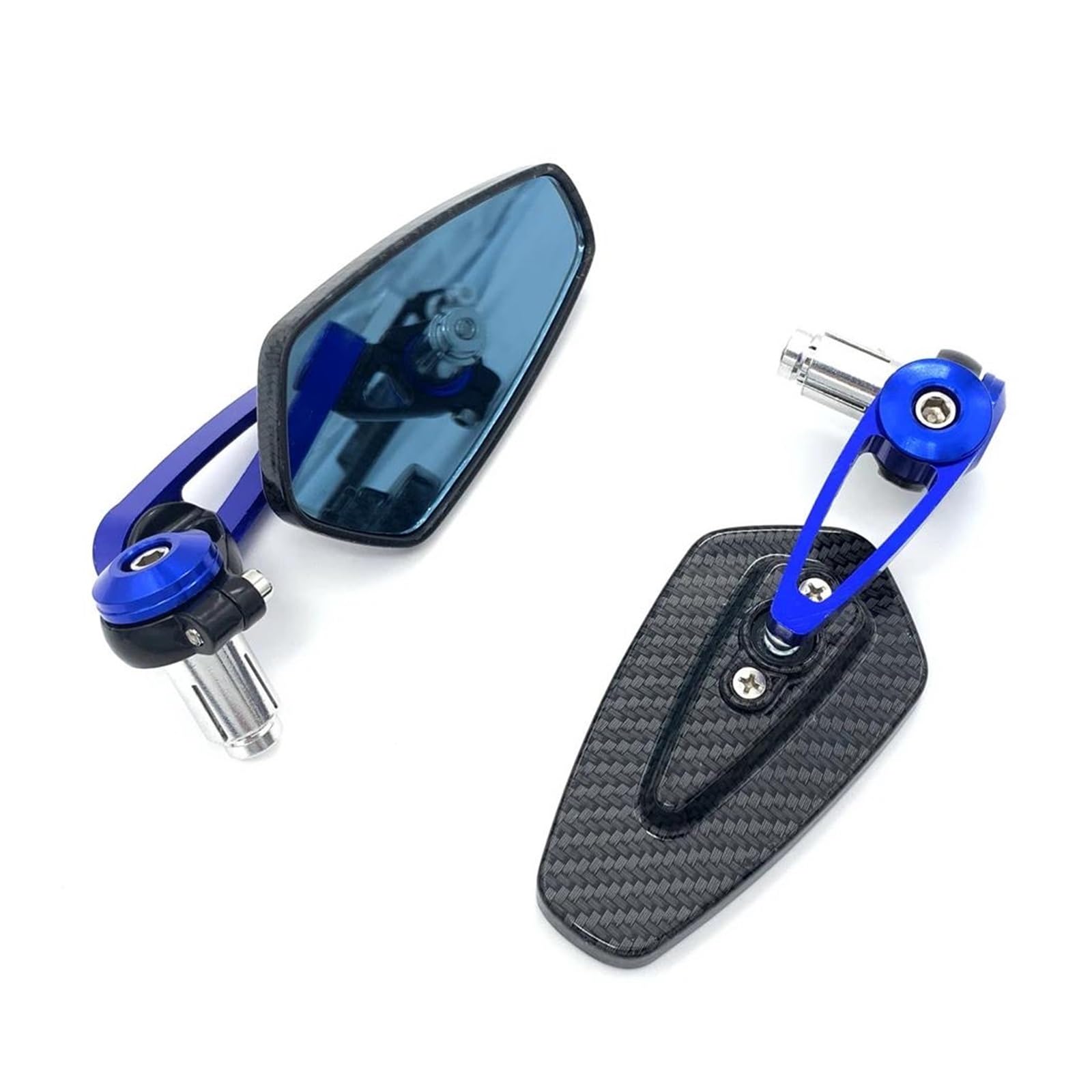 CIMIUS Motorradspiegel Lenkerenden Seitenspiegel Für Straßenmotorräder Sportmotorräder Chopper Cruiser Mit 7/8" Oder 1" Standardlenker Motorradspiegel-Set(BLAU) von CIMIUS