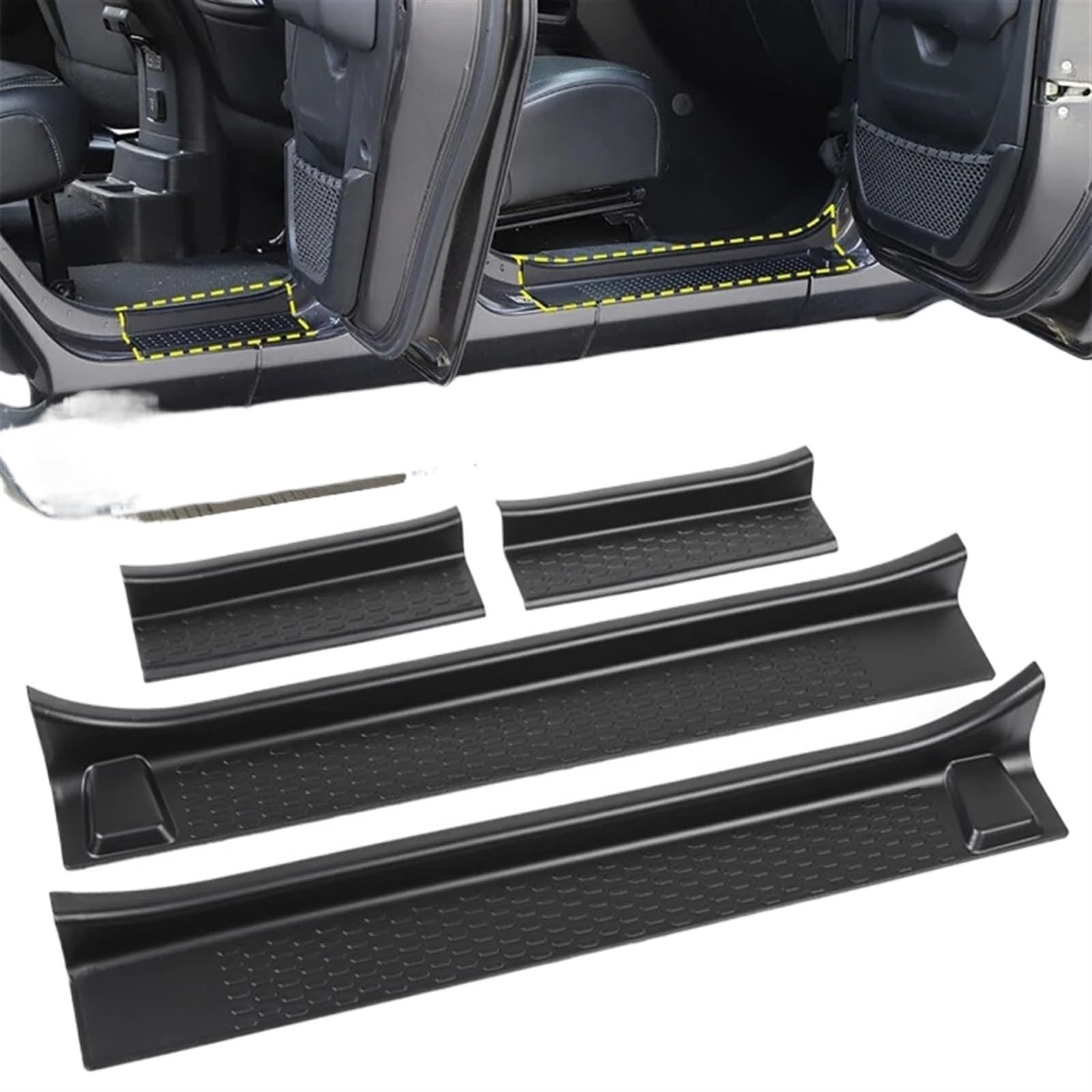 Auto Schalldämpfung Material Matte 4 Stück Auto Einstiegsleisten Kit für Jeep JL JLU 2018-2022/Jeep Gladiator JT 2020-2022 von CIRCIR