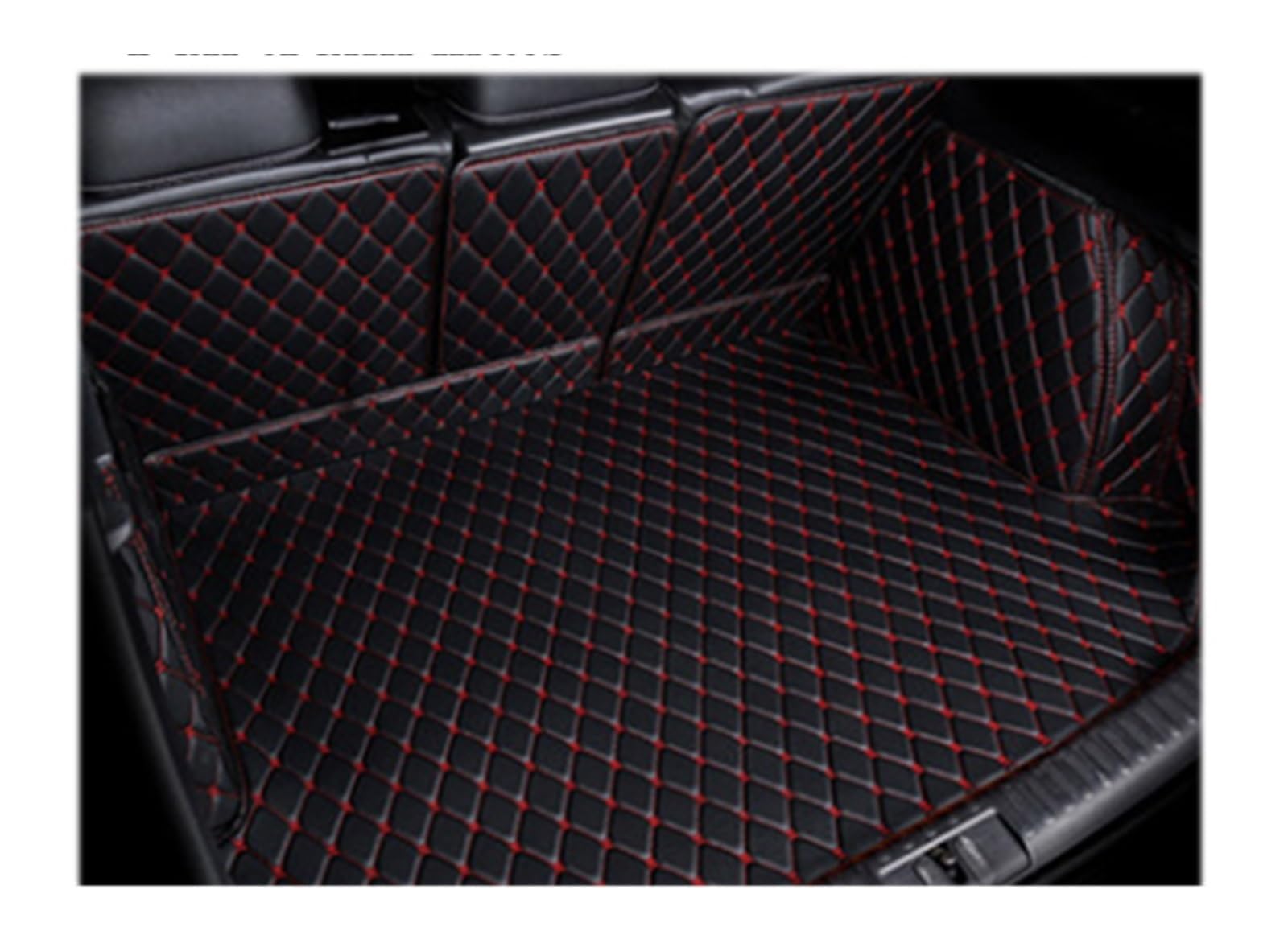 Kofferraumwanne Leder Kofferraum Matte Für Ford Für Focus Für Mk4 2019 2020 2021 2022 Stamm Boot Mat Liner Pad Kofferraum Schutzmatte (Farbe : Schwarz Rot) von CIRCIR