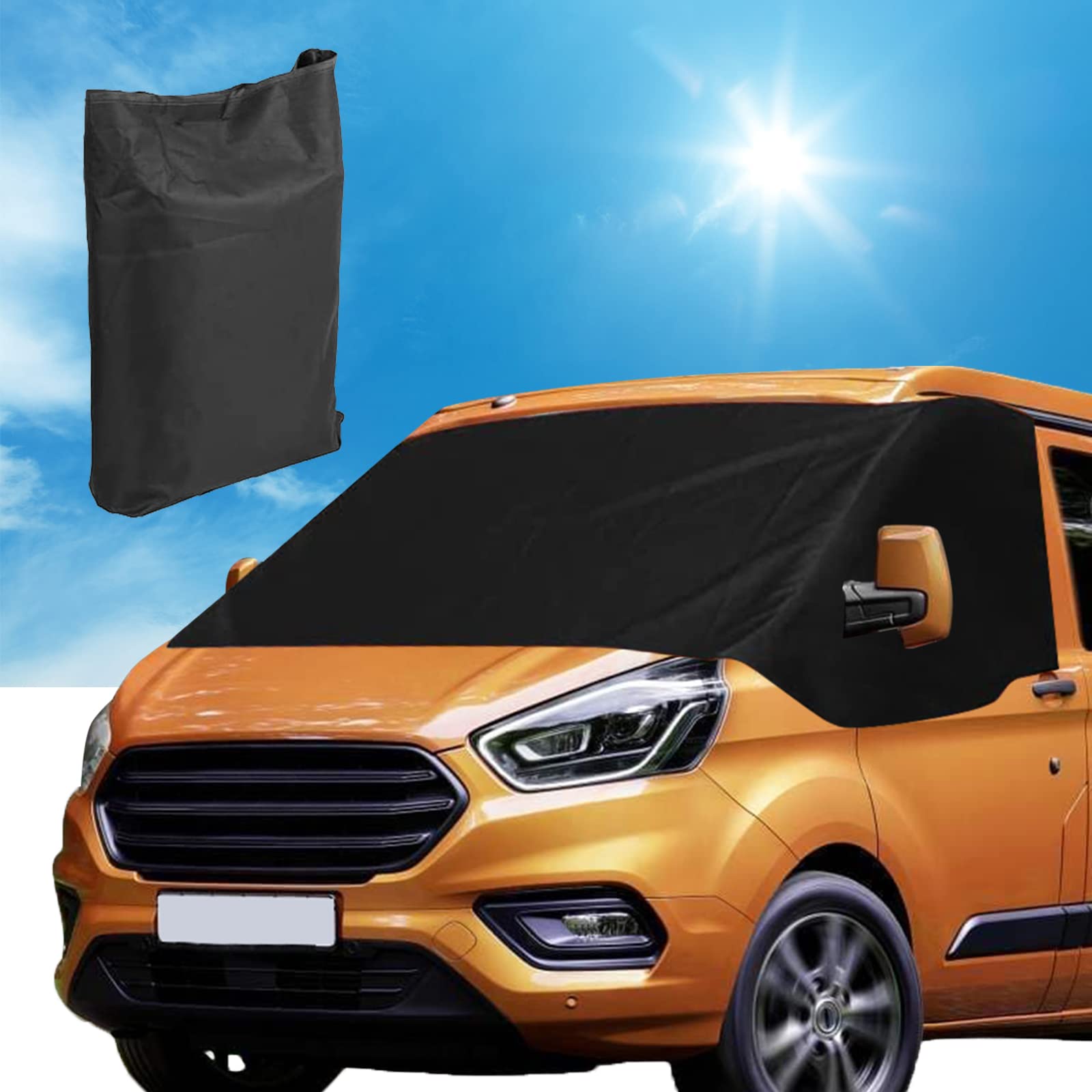 CISSIYOG Auto Windschutzscheiben Abdeckung, 600D Frontscheibe Abdeckung Frontscheibe Wrap Cover Wasserdicht Wetterfest Frontscheibenabdeckung, Scheibenabdeckung für All Ford Transit Custom von CISSIYOG