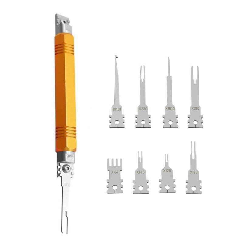 CISSIYOG Werkzeug zum Herausziehen Stifte Anschlussklemmen Kits Ausdreherwerkzeug 8 Stück(XK01/XK4/X120/X145/X173/X310/X230/X1010), Auto Entriegelungswerkzeug für elektrische Stifte von CISSIYOG