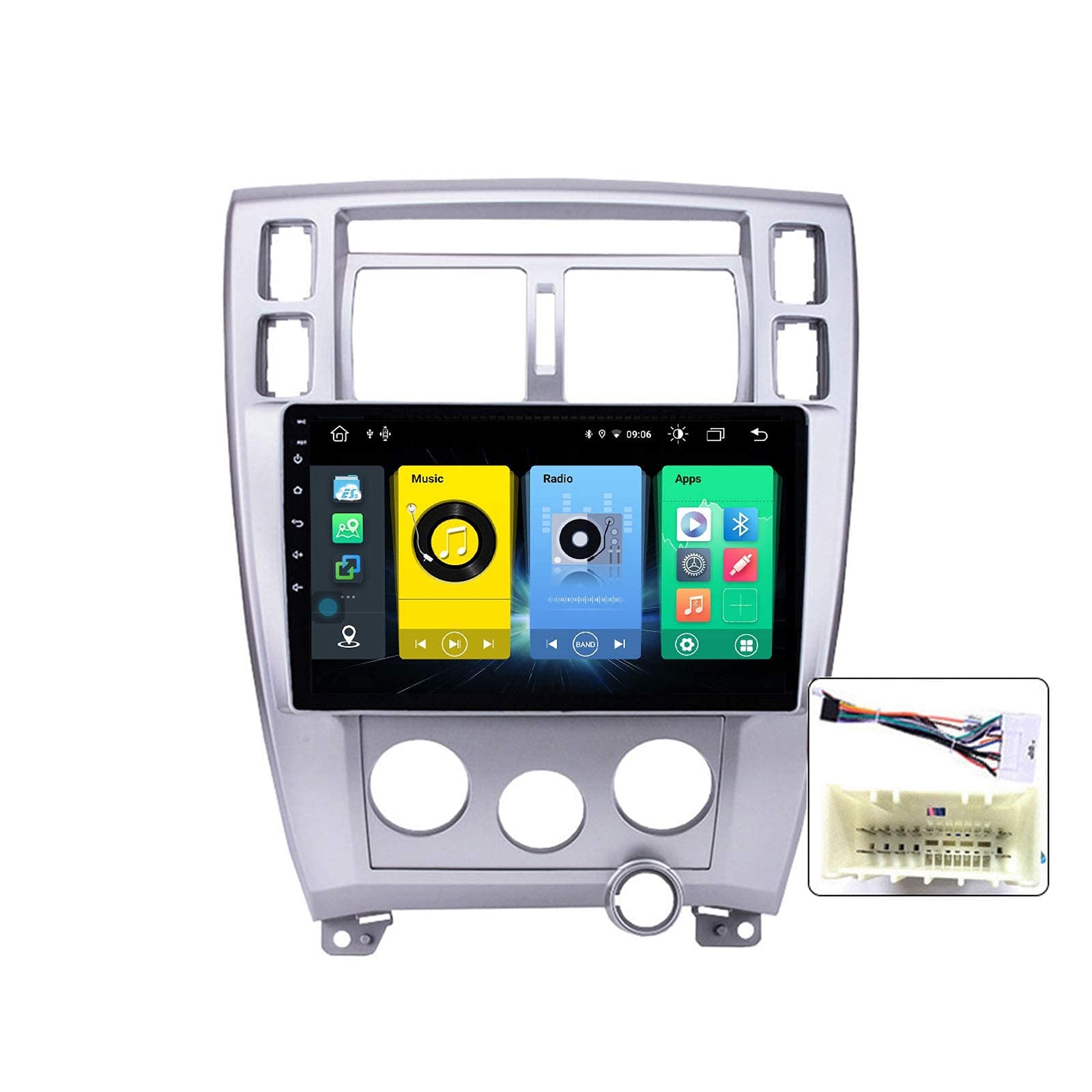 CIVDW Android 10 Autoradio für Hyundai Tucson 2004-2009 Auto Stereo GPS Navigation 9 Zoll Touch Display Unterstützung 5G WiFi Bluetooth Lenkradsteuerung / FM RDS DSP / Carplay von CIVDW