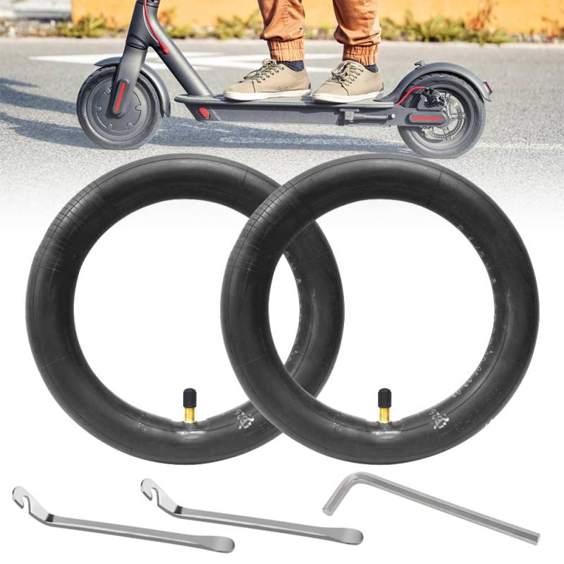 CJBIN E Scooter Reifen, 2pcs 8,5 Zoll e Scooter Schlauch, Doppelte Stärke Ersatzreifen mit 2 Reifenheber e Scooter und 1 Sechskantschlüssel,Pannensichere Innen Reifen für Xiaomi M365/Pro/1s Scooter von CJBIN