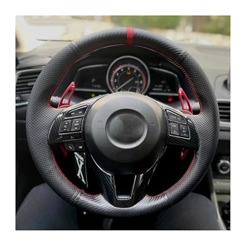 Auto-Lenkradabdeckungen Auto Lenkrad Abdeckung Auto Zubehör Für Mazda 3 Für Axela Für Mazda 6 Für Atenza Für Mazda 2 Für CX-3 Für CX-5 2013-2017 von CJHGD