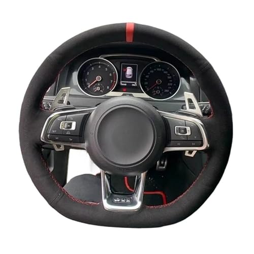 CJHGD Auto-Lenkradabdeckungen Auto Lenkrad Abdeckung Wildleder Für Golf Für R Für MK7 Für Golf 7 Für GTI Für GTI Für Scirocc 2015 2016 Auto Zubehör Innen von CJHGD