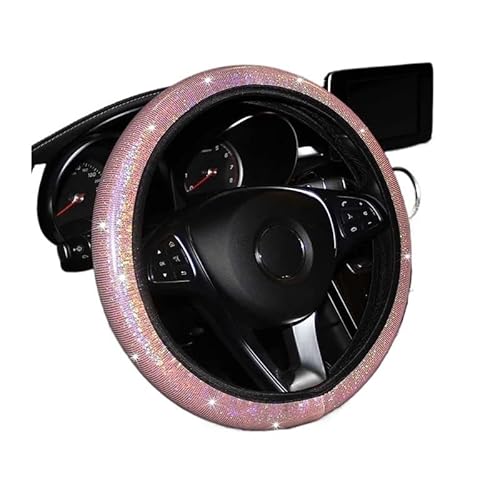 CJHGD Auto-Lenkradabdeckungen Universeller Auto-Lenkradbezug 38 cm rutschfest Rosa Für Mädchen von CJHGD