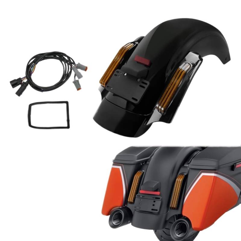 Kotflügelverlängerung Motorrad-Stil Heckfender-System-Verlängerungsblende für Ha&rley Touring Road Street Glide FLHR FLH 2014–2023 KotflüGel Extender von CJHGD