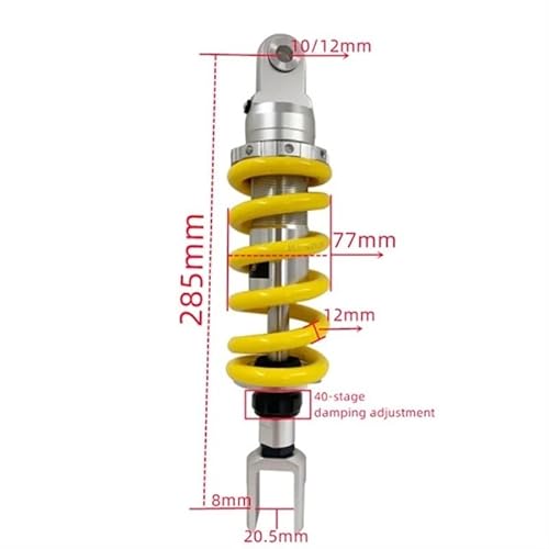 Spring Shock Absorber 12 mm Feder 285 mm 305 mm 325 mm Gabeln 20,5 mm 23 mm 27 mm 30 mm 33 mm 36 mm Stoßdämpfer für GSX-R 1100 W 1995 GSF1200 MK2 von CJHGD