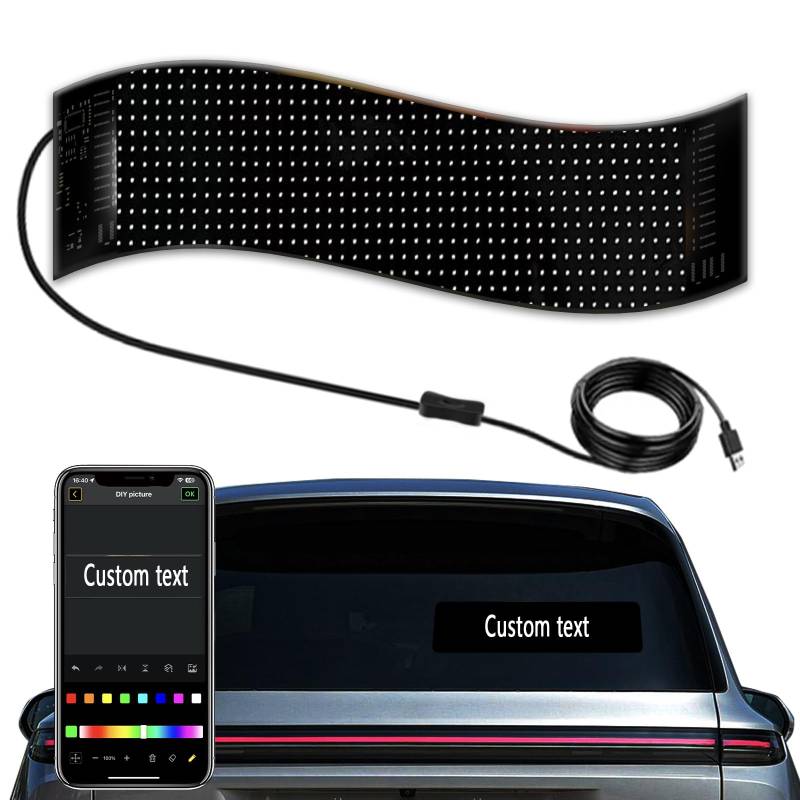 LED Anzeige Programmierbar Bluetooth Colorful: Led Augen für Auto, Auto Light für Led Display Auto Sign GroßEr Smart Bunte Augenlampe Soft Screen (102 * 348mm) von CJJZFO