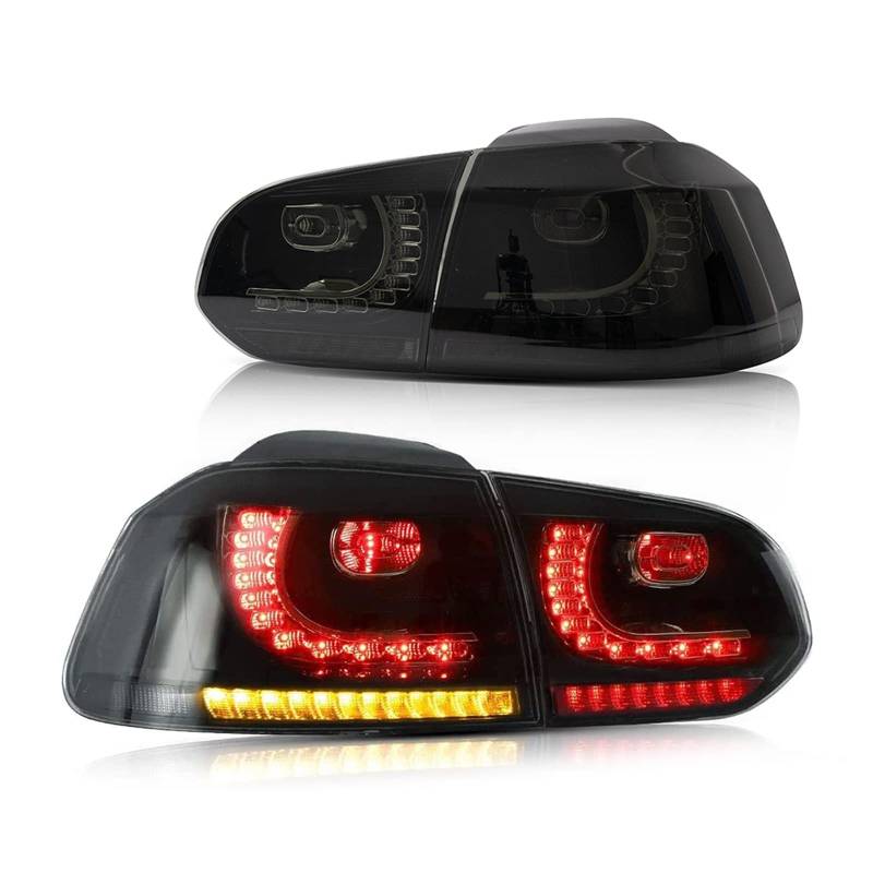 CJMPZKVRY Kompatibel mit Volkswagen Golf6 MK6 2008-2013 SE Rückleuchten Gruppe LED Rückleuchten Dynamische sequentielle Blinker DRL Rückfahrscheinwerfer Bremsen (Smoke A Paar) von CJMPZKVRY