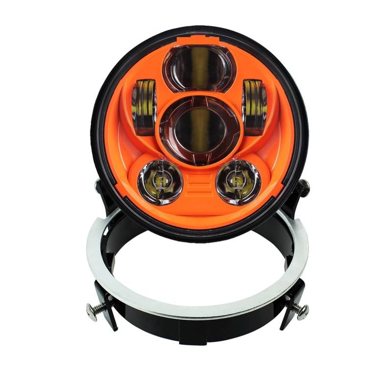 CJMPZKVRY LED-Motorradscheinwerfer mit Halterung, nur kompatibel mit VTX 1300 und 1800 F-Modell (Orange mit Halterung) von CJMPZKVRY