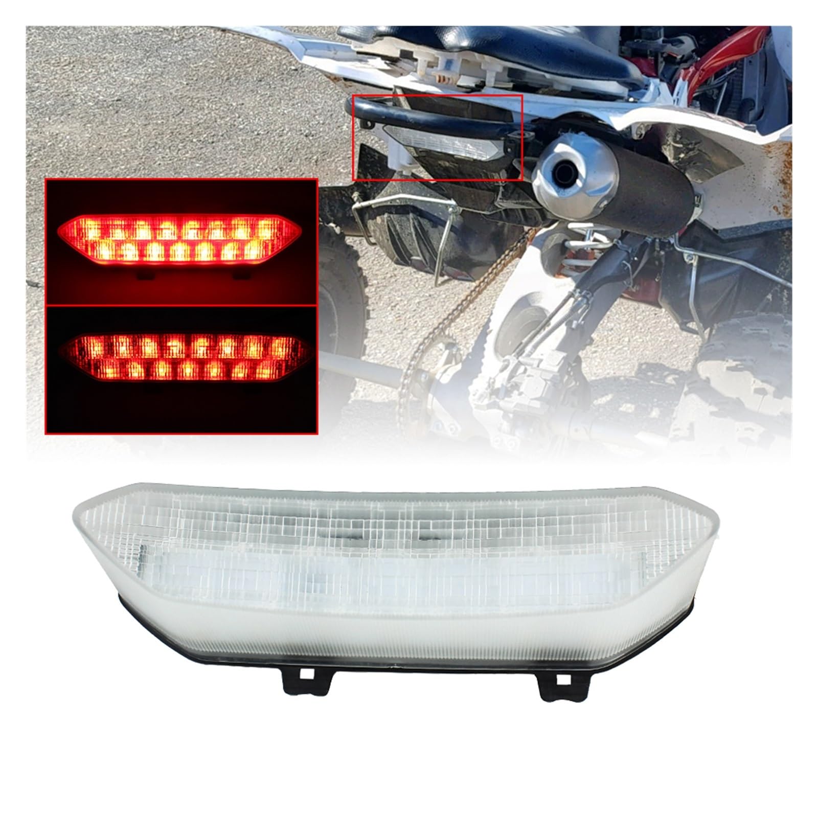 Led Brake Light Taillight Compatible With Yamaha Raptor 700 2006-2018 YFZ450R YFZ450X 2009-2018(Clear) von CJMPZKVRY