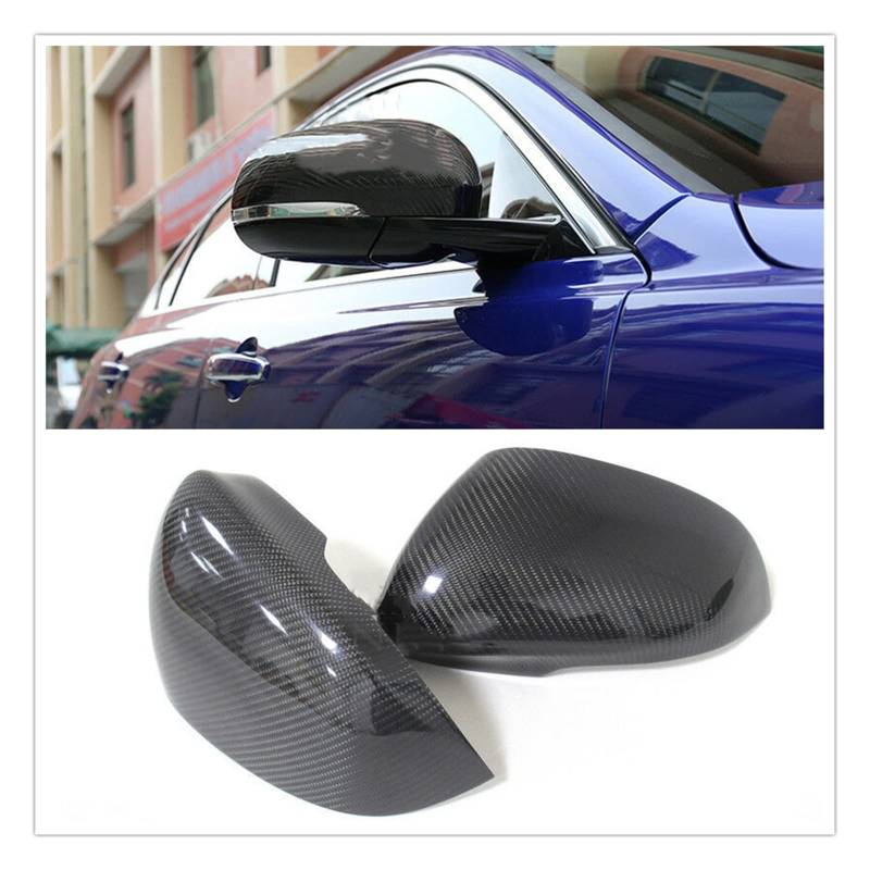 Rear View Mirror Cover Add On Compatible With Jaguar XF XJ 2011-2017 Only Side Carbon Fiber Car Exterior Rearview Reverse Shell Caps von CJMPZKVRY