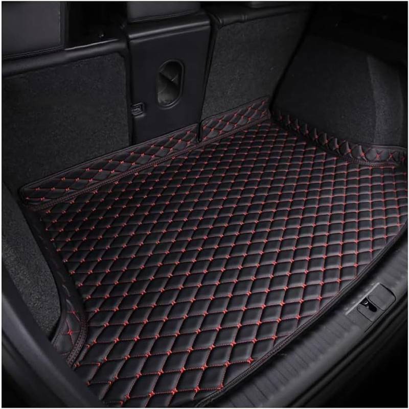 Auto Kofferraum Schutzmatte für Audi Q7 5 Seats 2006 (Left Side Without Fence), Passgenaue Antirutschmatte Auto Kofferraumwanne Antirutschmatte Schubladen,Black-red von CJYCJY